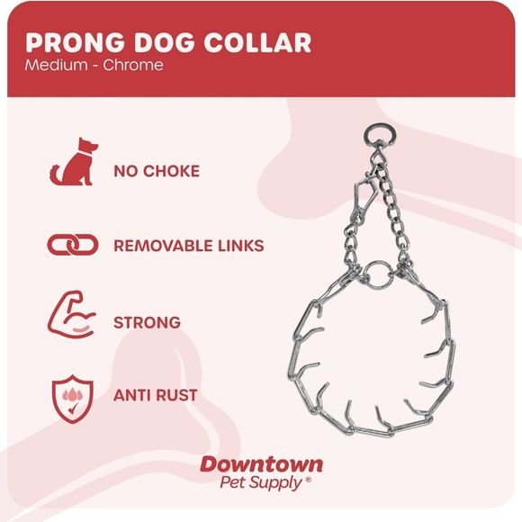 Downtown Pet Supply Prong Training Collar with Quick Release (Chrome, Me… - Picture 6 of 6